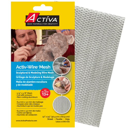 ACTIVA® Activ-Wire Mesh Flexible Sculpture Material, 12-inch x 24-inch Sheet, 1/8" X 1/16" Small Weave